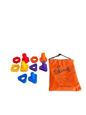 Skoolzy Toddler Preschool Jumbo Nuts Bolts 10 Pc Tote Bag Shapes Colors Learning